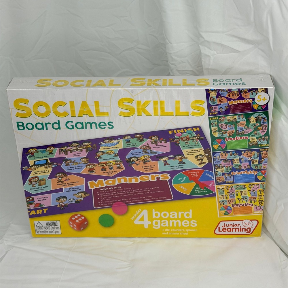 Junior Learning Social Skills Board Games Set JL426 Manners Emotions Empathy New